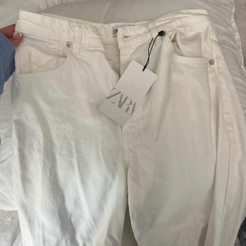 Zara White Wide Leg Jeans